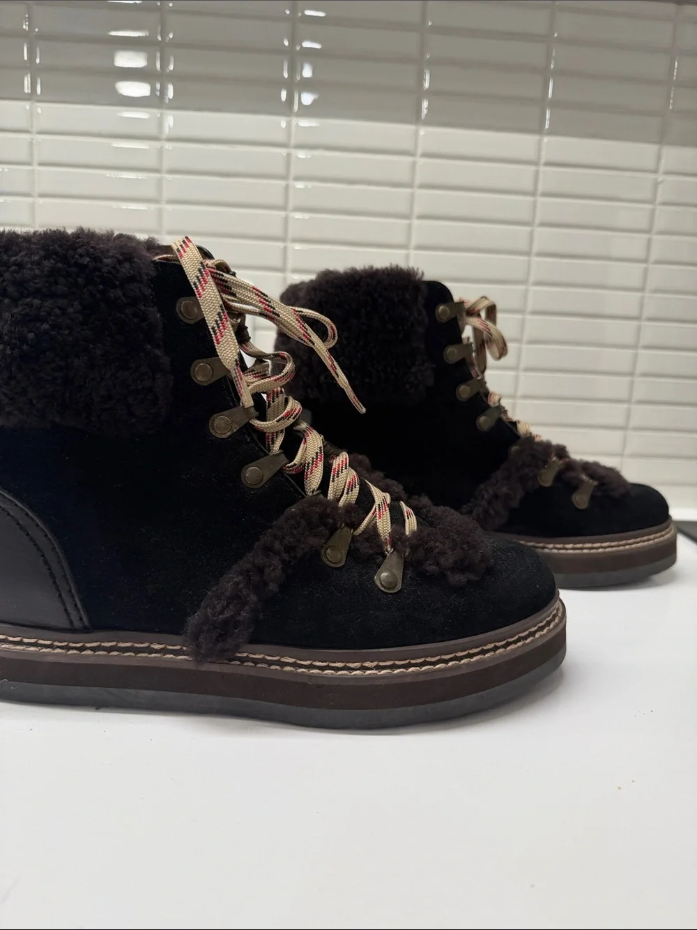 See by Chloé Shearling Lined Eileen Boots, Sz 36/6